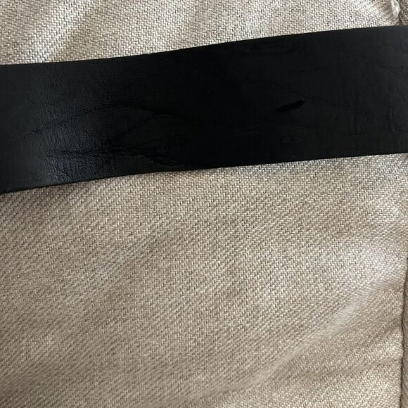 Vintage Casual Corner Leather Belt Artsy Statement Buckle Black Waist Small main image 5